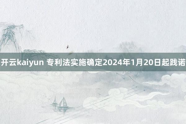 开云kaiyun 专利法实施确定2024年1月20日起践诺