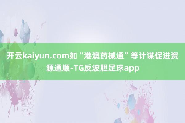 开云kaiyun.com如“港澳药械通”等计谋促进资源通顺-TG反波胆足球app