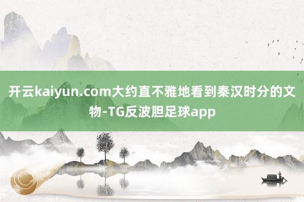 开云kaiyun.com大约直不雅地看到秦汉时分的文物-TG反波胆足球app
