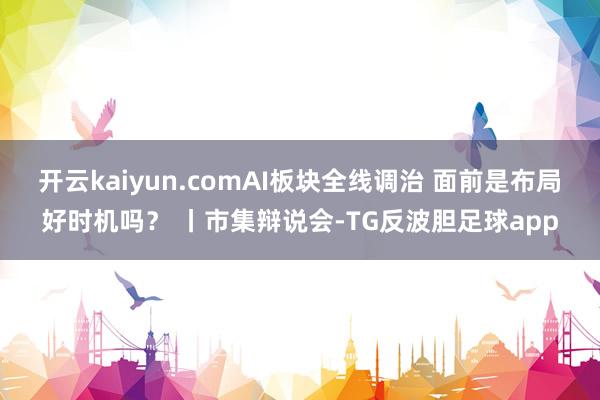 开云kaiyun.comAI板块全线调治 面前是布局好时机吗? 丨市集辩说会-TG反波胆足球app