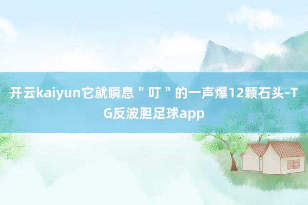开云kaiyun它就瞬息＂叮＂的一声爆12颗石头-TG反波胆足球app