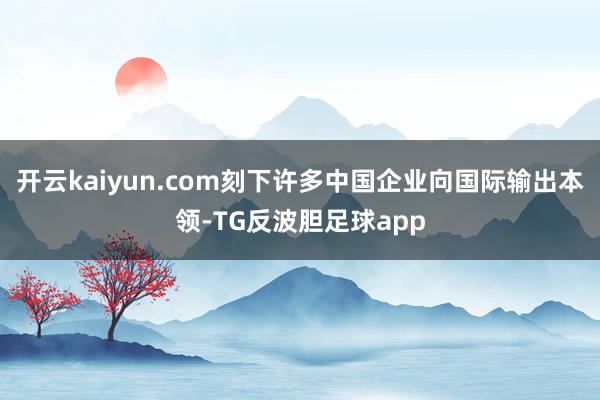 开云kaiyun.com刻下许多中国企业向国际输出本领-TG反波胆足球app