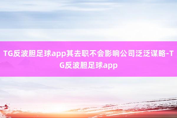TG反波胆足球app其去职不会影响公司泛泛谋略-TG反波胆足球app