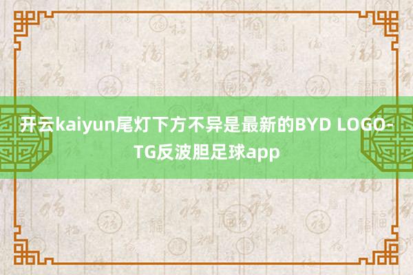 开云kaiyun尾灯下方不异是最新的BYD LOGO-TG反波胆足球app