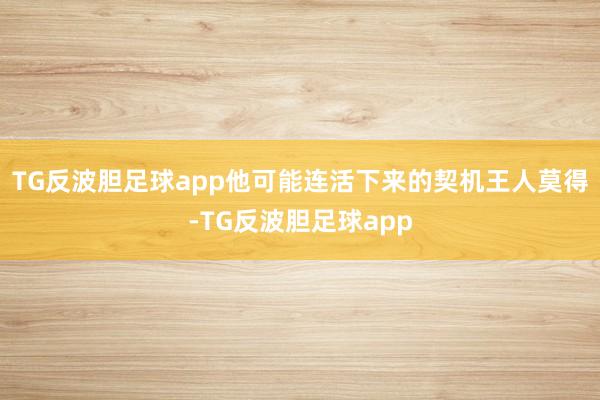 TG反波胆足球app他可能连活下来的契机王人莫得-TG反波胆足球app