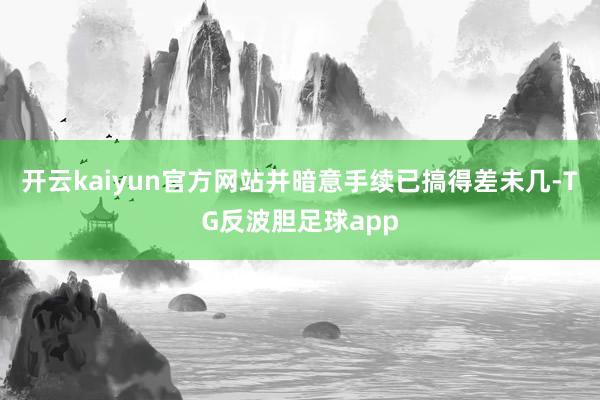 开云kaiyun官方网站并暗意手续已搞得差未几-TG反波胆足球app