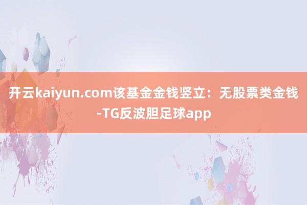 开云kaiyun.com该基金金钱竖立：无股票类金钱-TG反波胆足球app