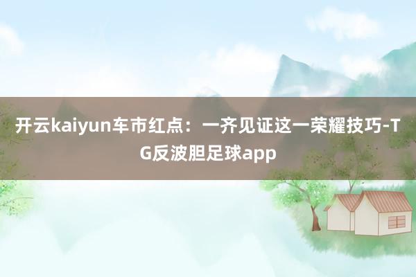 开云kaiyun车市红点：一齐见证这一荣耀技巧-TG反波胆足球app
