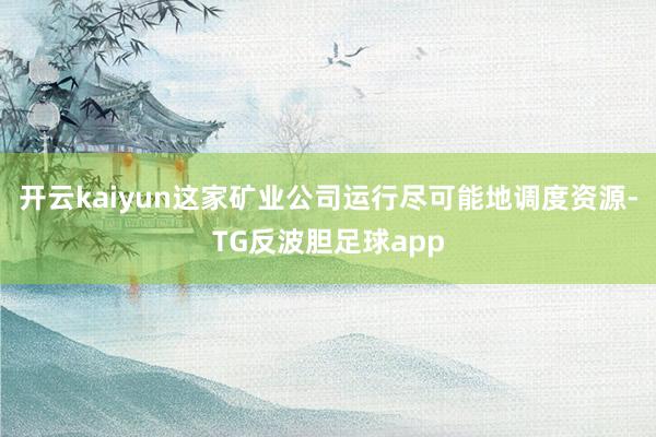 开云kaiyun这家矿业公司运行尽可能地调度资源-TG反波胆足球app