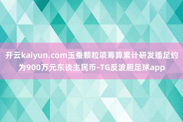 开云kaiyun.com玉蚕颗粒项筹算累计研发插足约为900万元东谈主民币-TG反波胆足球app