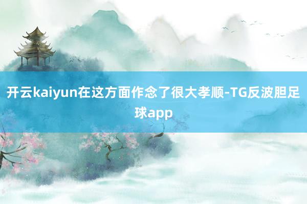 开云kaiyun在这方面作念了很大孝顺-TG反波胆足球app