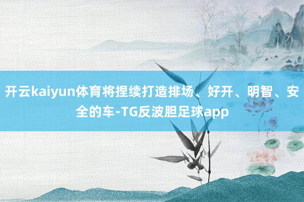 开云kaiyun体育将捏续打造排场、好开、明智、安全的车-TG反波胆足球app