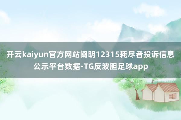 开云kaiyun官方网站阐明12315耗尽者投诉信息公示平台数据-TG反波胆足球app