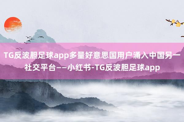 TG反波胆足球app多量好意思国用户涌入中国另一社交平台——小红书-TG反波胆足球app