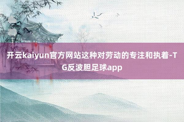 开云kaiyun官方网站这种对劳动的专注和执着-TG反波胆足球app