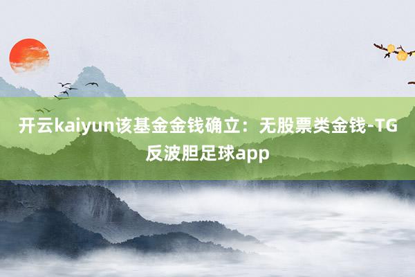 开云kaiyun该基金金钱确立：无股票类金钱-TG反波胆足球app