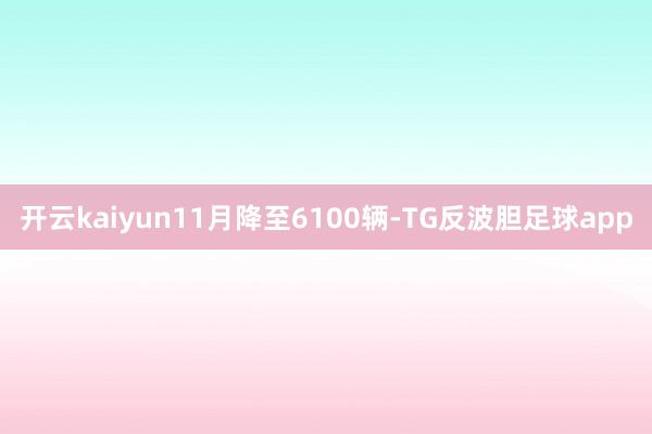 开云kaiyun11月降至6100辆-TG反波胆足球app