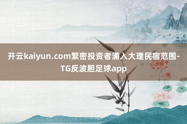 开云kaiyun.com繁密投资者涌入大理民宿范围-TG反波胆足球app