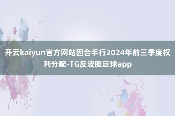 开云kaiyun官方网站因合手行2024年前三季度权利分配-TG反波胆足球app