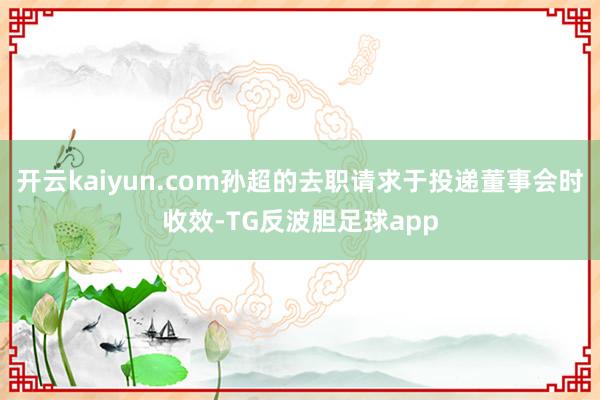 开云kaiyun.com孙超的去职请求于投递董事会时收效-TG反波胆足球app