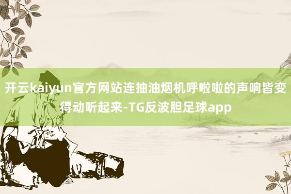 开云kaiyun官方网站连抽油烟机呼啦啦的声响皆变得动听起来-TG反波胆足球app