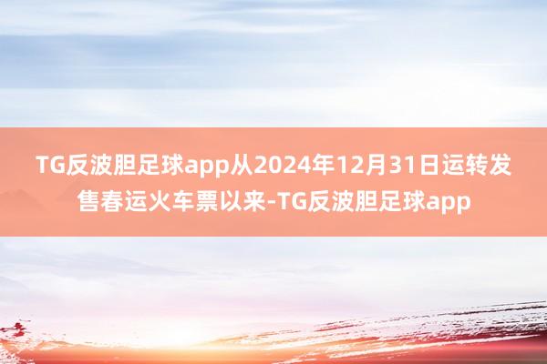 TG反波胆足球app　　从2024年12月31日运转发售春运火车票以来-TG反波胆足球app