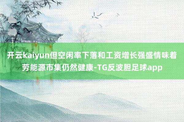 开云kaiyun但空闲率下落和工资增长强盛情味着劳能源市集仍然健康-TG反波胆足球app