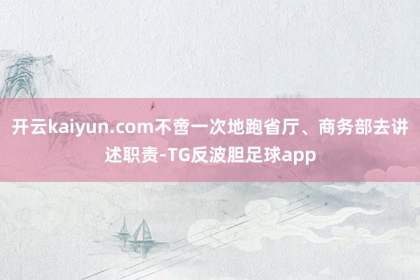 开云kaiyun.com不啻一次地跑省厅、商务部去讲述职责-TG反波胆足球app