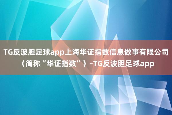 TG反波胆足球app上海华证指数信息做事有限公司（简称“华证指数”）-TG反波胆足球app