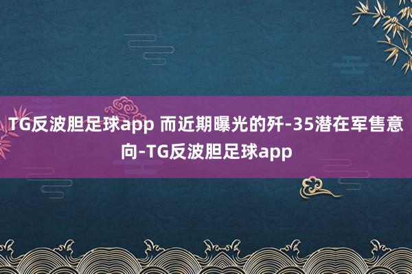 TG反波胆足球app 而近期曝光的歼-35潜在军售意向-TG反波胆足球app