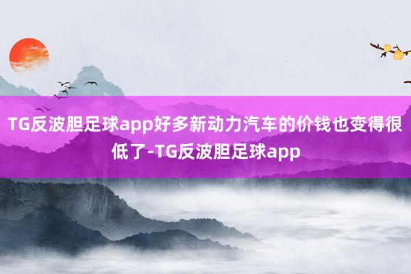 TG反波胆足球app好多新动力汽车的价钱也变得很低了-TG反波胆足球app