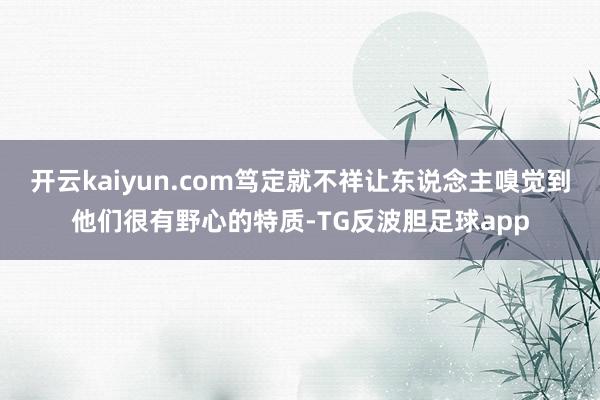 开云kaiyun.com笃定就不祥让东说念主嗅觉到他们很有野心的特质-TG反波胆足球app
