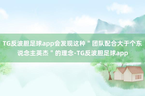 TG反波胆足球app会发现这种＂团队配合大于个东说念主英杰＂的理念-TG反波胆足球app