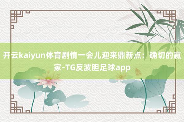 开云kaiyun体育剧情一会儿迎来鼎新点：确切的赢家-TG反波胆足球app