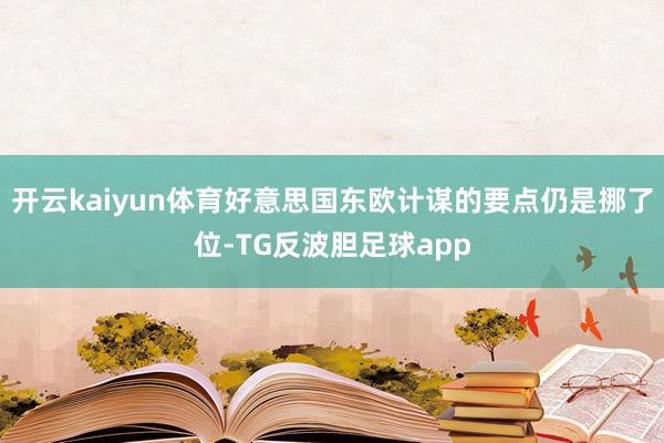 开云kaiyun体育好意思国东欧计谋的要点仍是挪了位-TG反波胆足球app