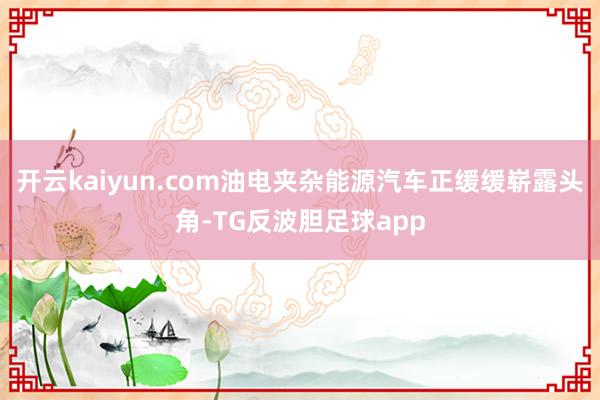 开云kaiyun.com油电夹杂能源汽车正缓缓崭露头角-TG反波胆足球app