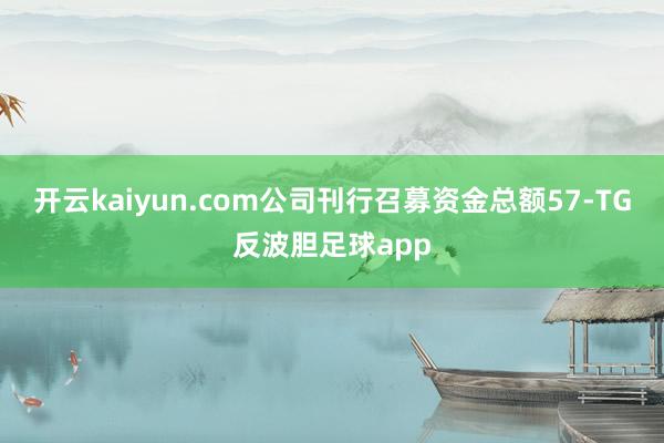 开云kaiyun.com公司刊行召募资金总额57-TG反波胆足球app