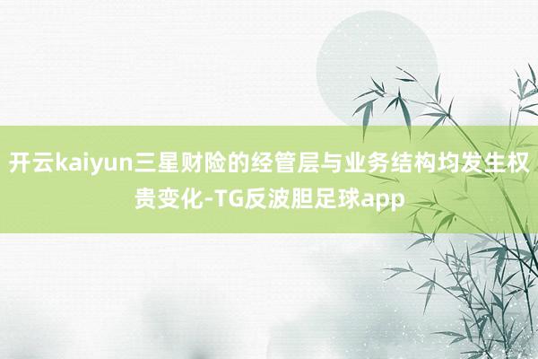 开云kaiyun三星财险的经管层与业务结构均发生权贵变化-TG反波胆足球app