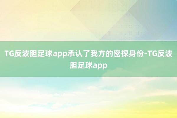 TG反波胆足球app承认了我方的密探身份-TG反波胆足球app