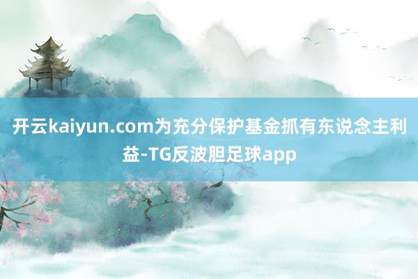 开云kaiyun.com为充分保护基金抓有东说念主利益-TG反波胆足球app