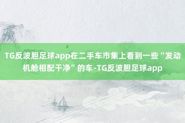 TG反波胆足球app在二手车市集上看到一些“发动机舱相配干净”的车-TG反波胆足球app