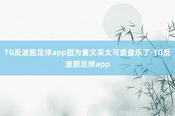 TG反波胆足球app因为董文采太可爱音乐了-TG反波胆足球app