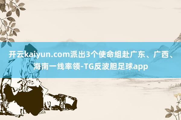 开云kaiyun.com派出3个使命组赴广东、广西、海南一线率领-TG反波胆足球app