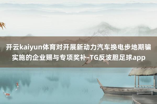 开云kaiyun体育对开展新动力汽车换电步地期骗实施的企业赐与专项奖补-TG反波胆足球app