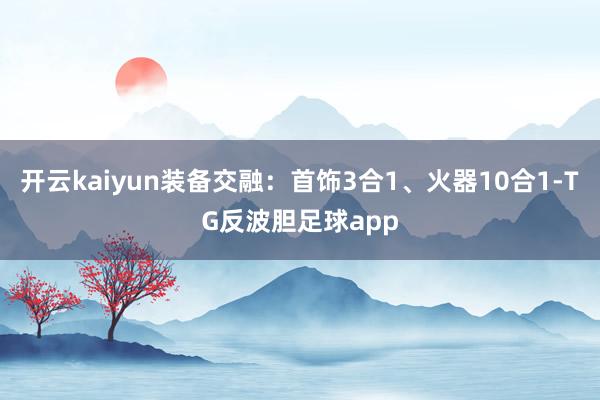 开云kaiyun装备交融：首饰3合1、火器10合1-TG反波胆足球app