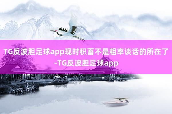 TG反波胆足球app现时积蓄不是粗率谈话的所在了-TG反波胆足球app