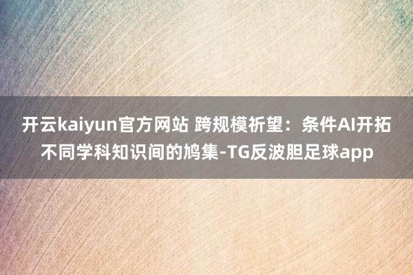 开云kaiyun官方网站 跨规模祈望：条件AI开拓不同学科知识间的鸠集-TG反波胆足球app