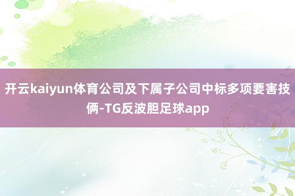 开云kaiyun体育公司及下属子公司中标多项要害技俩-TG反波胆足球app