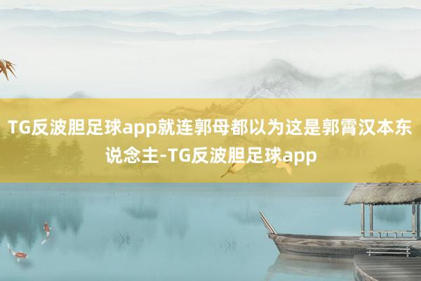 TG反波胆足球app就连郭母都以为这是郭霄汉本东说念主-TG反波胆足球app