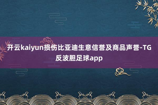 开云kaiyun损伤比亚迪生意信誉及商品声誉-TG反波胆足球app